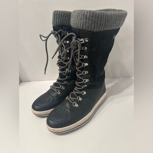 Cougar Black and Gray Lace-Up Winter Boots